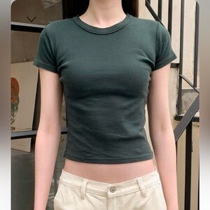 Brandy Melville Forest Green Hailie Basic Top